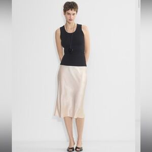 Babaton Slip Satin Midi Skirt (Aritzia)